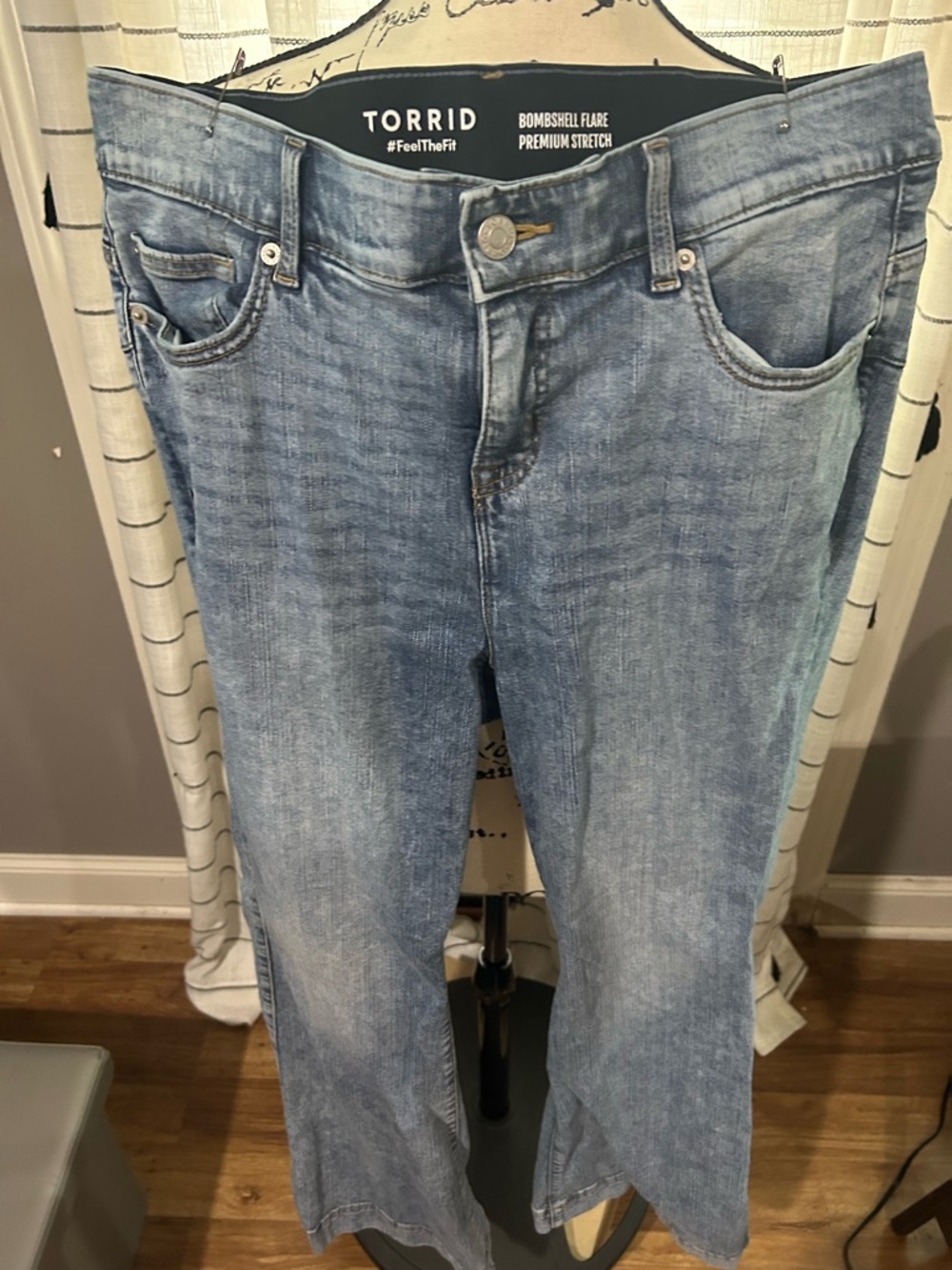 Torrid Light Wash Flare Jeans - Blue - Picture 3 of 8